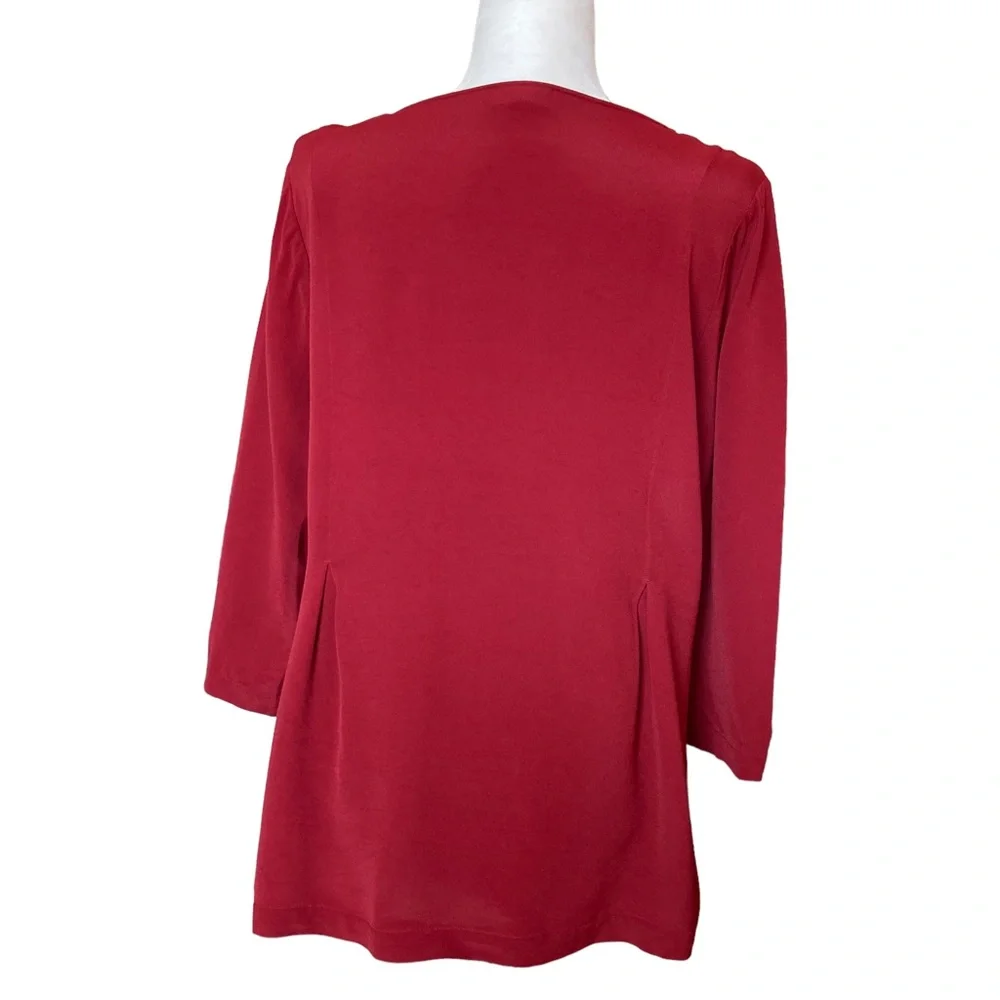 J. Jill Women’s red quarter length sleeves blouse, Sz - M - Picture 11 of 15